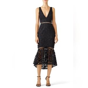 NICHOLAS Black Lace Mermaid Dress